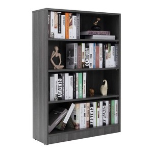 Fontoi Decorative Bookshelf, 4 Tier Office Bookcase, Adujustable Modern Wood Bookshelf for Living Room Bedroom Classroom Library, Gray, 11.6"*33"*48" - 1 of 4
