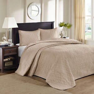 Sapphtopaz Bedding Comforter Set Classic Solid Color with Patterned Quilting Quilt Set - 1 of 4