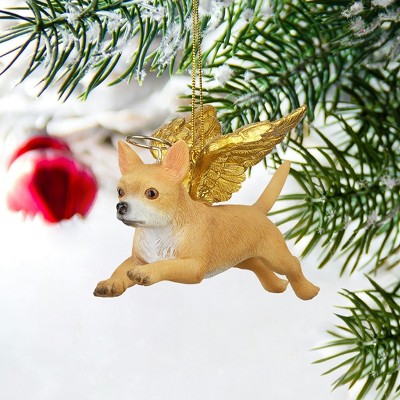 Golden Winged Chihuahua Resin Holiday Ornament