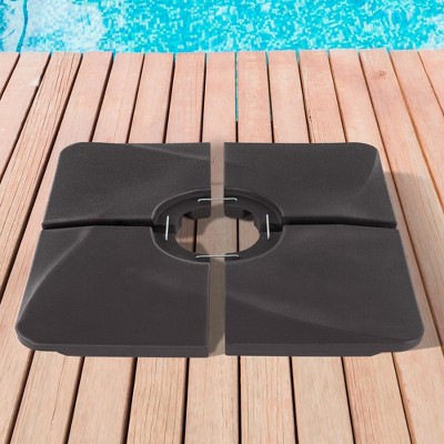 Sonkuki HDPE 200LBS Patio Offset Umbrella Base Filled With Sand or Water, Dark Brown