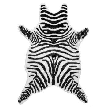 nuLOOM Jayla Machine Washable Zebra Faux Cowhide Area Rug