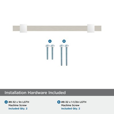Satin Nickel and Polished Chrome 3-3/4 inch Bar Pull