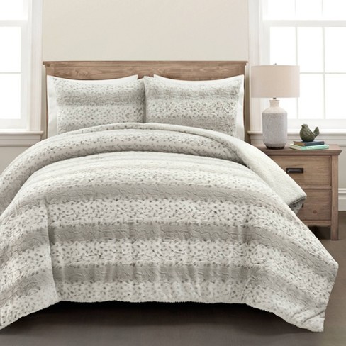 Intelligent Design 3pc Full/queen Leena Shaggy Long Faux Fur Comforter Mini  Set Ivory : Target