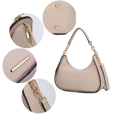 MKF Collection Crescent Shoulder Bag Half-Moon Crossbody, Lottie | MKF Collection by Mia K - Beige — фото 5