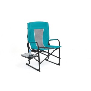 DOMETOUR Camping Directors Chair, Heavy Duty,Oversized Portable Folding Chair with Side Table, Pocket for Beach, Fishing,Trip,Picnic,Lawn 
Blue - 1 of 4
