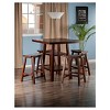 5pc Orlando 2 Shelves Counter Height Dining Set with Saddle Seat Wood/Walnut- Winsome - image 3 of 4