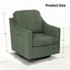 Swivel Accent Chair - Mid Century Modern Chair with Track Arms, 360° Swivel Upholstered Barrel Chair Single Sofa Chair Arm Chair Reading Chair - 3 of 4