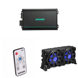Kicker 51MWLE104 - MWE 10-Inch Loaded Premium Marine Sub Encl w/ Passive Radiator 4ohm & 48KMA6004 Marine Amp Bundle ( Includes LED Remote ) - 1 of 4