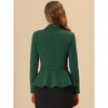 Allegra K Women's Vintage Ruffle Hem Belted Notched Lapel Office Work Blazers - 3 of 4