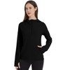Women's Pullover Hoodie with Thumb Holes Long Sleeve Solid Zipper Tops for Women With Pocket - 3 of 4