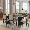 PexFix 67" x 33.5" Solid Wood Farmhouse Dining Table with V-Shaped Legs and Square Wood Top for Modern Dining Rooms & Family Gatherings Black - 2 of 4
