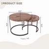 YARDSIGHT Nesting Coffee Tables Set ¨C Round Wood Finish Accent Tables with Sturdy Metal Frame for Living Room or Lounge - 3 of 4