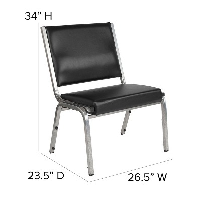 Black Vinyl Armless Stacking Metal Reception Chair