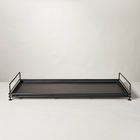 Decorative Metal Entryway Boot Tray Black - Hearth & Hand™ with Magnolia