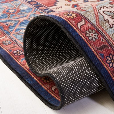 Tucson Blue Synthetic 3' x 5' Machine Washable Area Rug