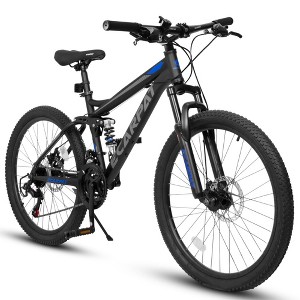 Zeus & Ruta 27.5" Full Suspension Mountain Bike with 21-Speed Shifter, Dual Shock Absorbers, Mechanical Disc Brakes - 1 of 4