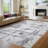 Machine Washable Rug Soft Modern Abstract Non-Slip Non-Shedding Neutral Farmhouse Rug for Living Room Bedroom - 4 of 4