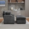 GDFStudio Ulen Modern Corduroy Upholstered Storage Chair with Ottoman and Detachable Cushions - 2 of 4
