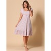 Allegra K Women's Summer V Neck Short Sleeve Boho Floral Print Long Midi Dress - 4 of 4