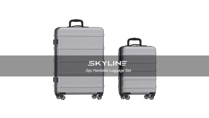 Skyline 2pc Hardside Checked Spinner Luggage Set, 2 of 22, play video