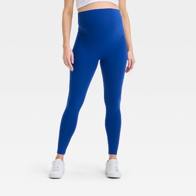 Over Belly High-Rise Active Maternity Leggings - Isabel Maternity by Ingrid & Isabel™ Blue M: Recycled Polyester, Spandex, Midweight