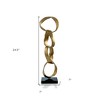 HomeRoots 25" Gold and Black Marble and Aluminum Modern Abstract Tabletop Sculpture - 3 of 4