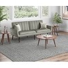 Nubuck Channel Tufted Linen Dove Gray - Convert-A-Couch - image 4 of 4