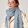 Anna-Kaci Women's Houndstooth Scarf with Soft Cozy Fabric Classic Black and White Check and Fringe Trim - 2 of 3
