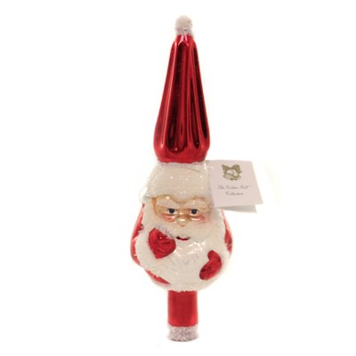 Golden Bell Collection 10.0" Santa Face Finial Tree Topper St Nick Christmas  -  Tree Toppers