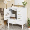 KTMBDW Bathroom Vanity with Ceramic Sink, Bathroom Vanity Cabinet with Door with 4 Drawers, 30 Inches Wooden Cabinet - 2 of 4