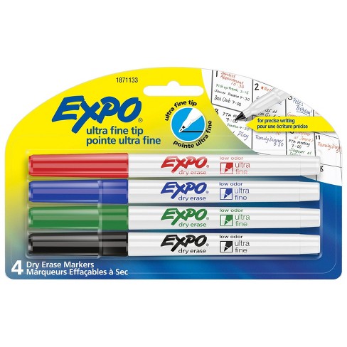 Expo 4pk Dry Erase Markers Ultra Fine Tip Multicolored : Target