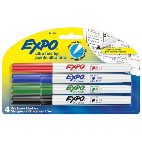 Expo 4pk Dry Erase Markers Ultra Fine Tip Multicolored - image 1 of 4