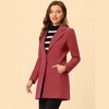INSPIRE CHIC Women's Regular Fit Notched Lapel Long Sleeve Buttoned Classic Coat - 2 of 4