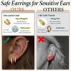 Small Sterling Silver Huggie Hoop Earrings Set for Women, 14K Gold Plated Hoops Stacks for Multiple Piercings - 3 of 4