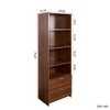 70.87" Tall Bookshelf with 2 Drawers and 4 Open Shelves, Modern Wooden Bookcase with Storage Cabinet, Brown - 4 of 4