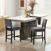Tangkula Upholstered Bar Stool Set of 4 25.5" Counter Height Stools w/ Solid Rubber Wood Legs Gray - 3 of 4