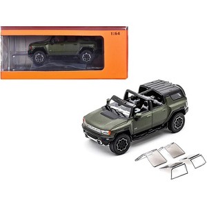2023 GMC Hummer EV SUV Green Metallic with Black Top 1/64 Diecast Model Car by GCD - 1 of 3