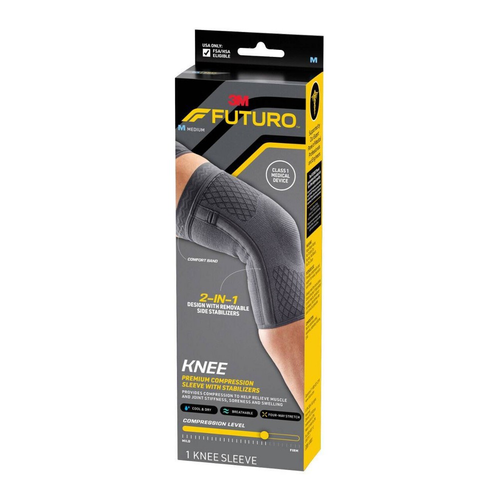 FUTURO Flex Comfort Knee 2-in-1 Compression Sleeves - M
