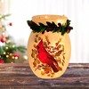 Stony Creek 4.0 Inch Cardinal Christmas Pre-Lit Small Jar W/Garland Christmas Lighted Glass Accent , Christmas Decor Christmas Red Birds (1PC) - 2 of 4