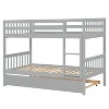 NicBex Twin Over Twin Bunk Bed with Trundle,Loft Bed with Ladder and Convertible to 2 Twin Size Bed for Bedroom,Gray - 4 of 4