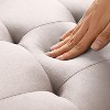 VYNXARIA Square velvet upholstered Ottoman with storage space, hidden support hinge with easy to open top, rivet trim around (Pink) - 4 of 4
