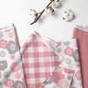 Bacati - Watercolor Floral Coral Gray 10 pc Girls Baby Crib Bedding Set with Long Rail Guard Cover 100% cotton fabrics - image 2 of 4