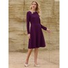 INSPIRE CHIC Women's Elegant A-Line Asymmetrical Neckline Wear to Work Flare Dress - 3 of 4