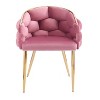 Sapphtopaz Handmade Accent Chair Modern Velvet Mid-Back Chairs Knitting Armchair with Gold Legs Accent Chairs for Living Room, Bedroom - 4 of 4