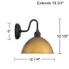 Possini Euro Design Miles 12 1/2" High Modern Industrial Outdoor Wall Light Fixture Mount Porch House Exterior Outside Weatherproof Black Gold - 4 of 4