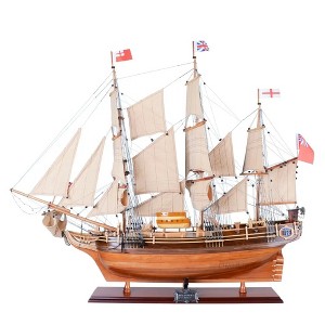 Model Ship 37" - HMS Bounty Tall Ship with Sails & Brass Details Display By Old Modern Handicrafts - 1 of 4