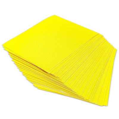 Bright Creations 48-Pack Yellow Corrugated Cardboard Paper Sheets 8.5x11 in A4 Letter Size for DIY Crafts Decor