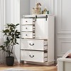 Hommoo Farmhouse 5 Drawers Chest Dresser with Sliding Door White - 4 of 4