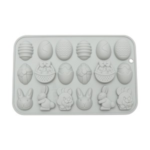 Unique Bargains Chocolate Mould 18-Cavity Easter Egg & Bunny Candy Mould Hand Wash 7.76"x5.04"x0.51" 1 Pc - 1 of 4