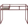 CAVINAS Home Office Desk Modern Writing Desk with One Storage Shelf and Glass Desktop for Study - 4 of 4